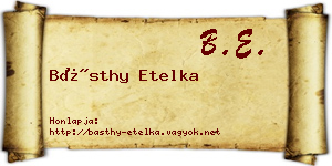 Básthy Etelka névjegykártya